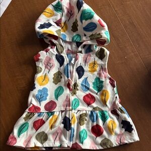 Carter's Multicolor Leaf Print Hooded Vest 18m